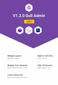 [HTML TEMPLATE] [LARAVEL] GULL - BOOTSTRAP ADMIN DASHBOARD TEMPLATE  [Webmaster]