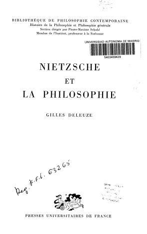 Gilles Deleuze - Nietzsche et la philosophie  [Livres]