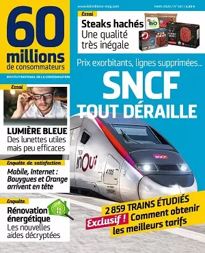 60 Millions De Consommateurs N°557 – Mars 2020  [Magazines]