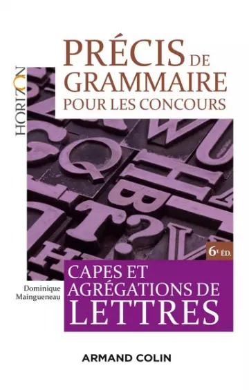 Précis de grammaire pour les concours.6e.éd [Livres]