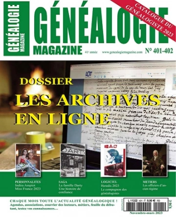 Généalogie N°401-402 – Novembre-Mars 2023 [Magazines]